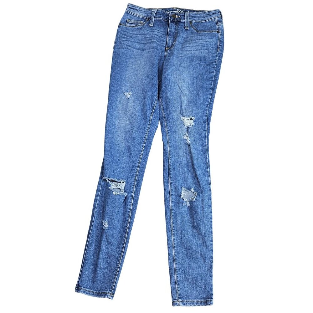 Universal Thread High Rise Jegging Jeans Womens 4/27L Blue Distressed Denim